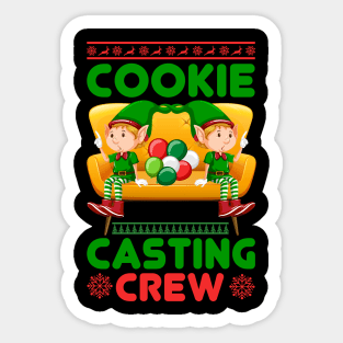 Cookie Casting Crew Funny Ugly Xmas Ugly Christmas Sticker